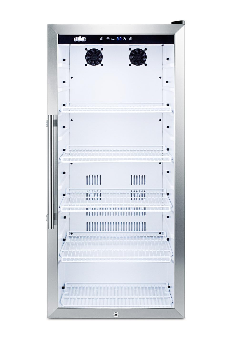21.25'' W Freestanding 144 Cans (12 oz.) 9 Cubic Feet Beverage Cooler with Reversible Glass Door — Summit Appliance, model SCR1006
