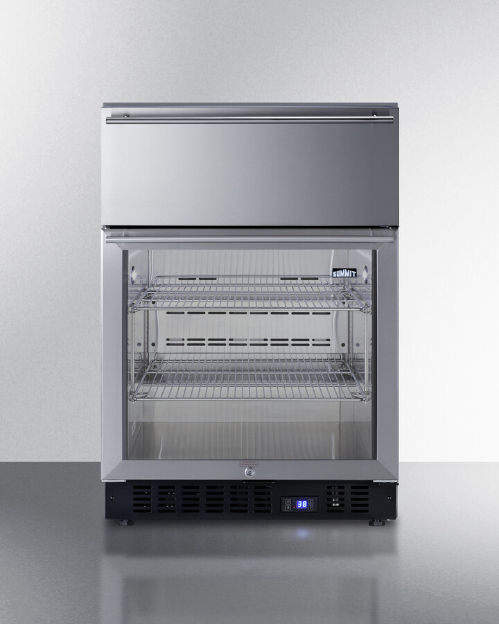 Summit Appliance 23.63'' W 110 Cans (12 oz.) 4.76 Cubic Feet Beverage Cooler with Wine Storage and Reversible Door | Fridge.com