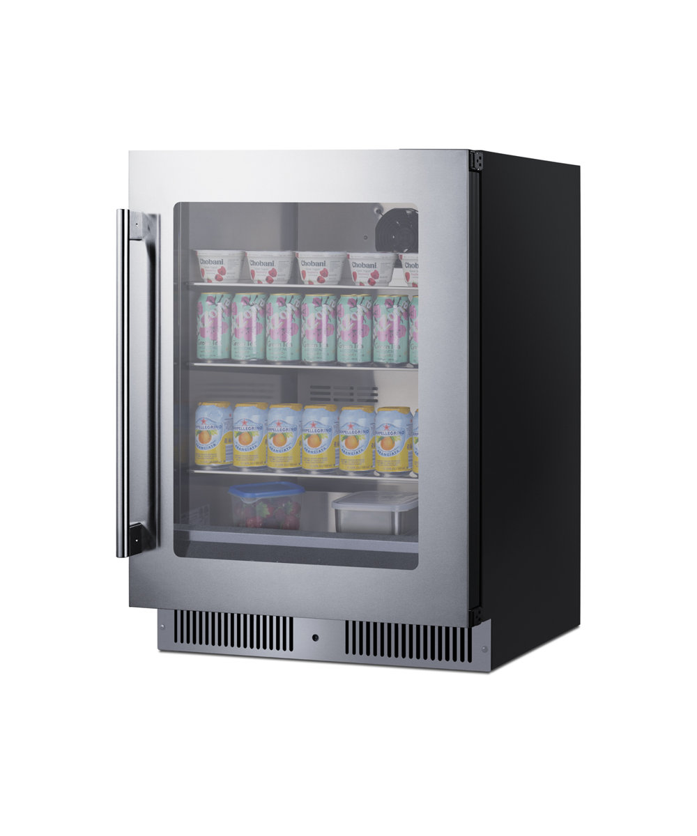 Summit Appiance 24" Wide Built-In Shallow-depth Beverage Center — Summit Appliance, model SDHG2443LHD