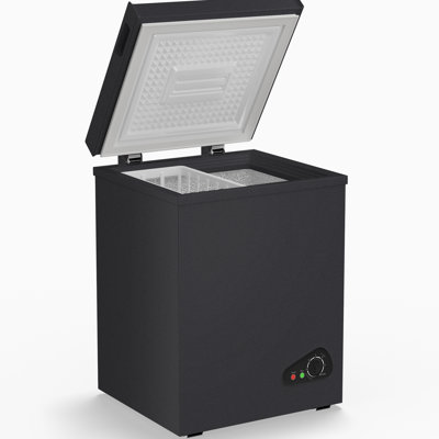 7.0 Cubic Feet Garage Ready Chest Freezer, Compact Top Opening Freestanding Deep Freezer with 7 Level Adjustable Thermostat & Removable Basket, Black | Fridge.com