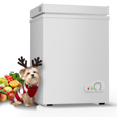 7.0 Cubic Feet Garage Ready Chest Freezer, Compact Top Opening Freestanding Deep Freezer with 7 Level Adjustable Thermostat & Removable Basket, White | Fridge.com