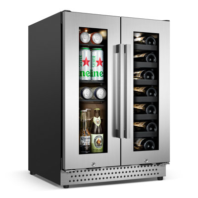 24'' 20 Bottle and 88 Can Dual Zone Built-In & Freestanding Wine & Beverage Refrigerator | Fridge.com