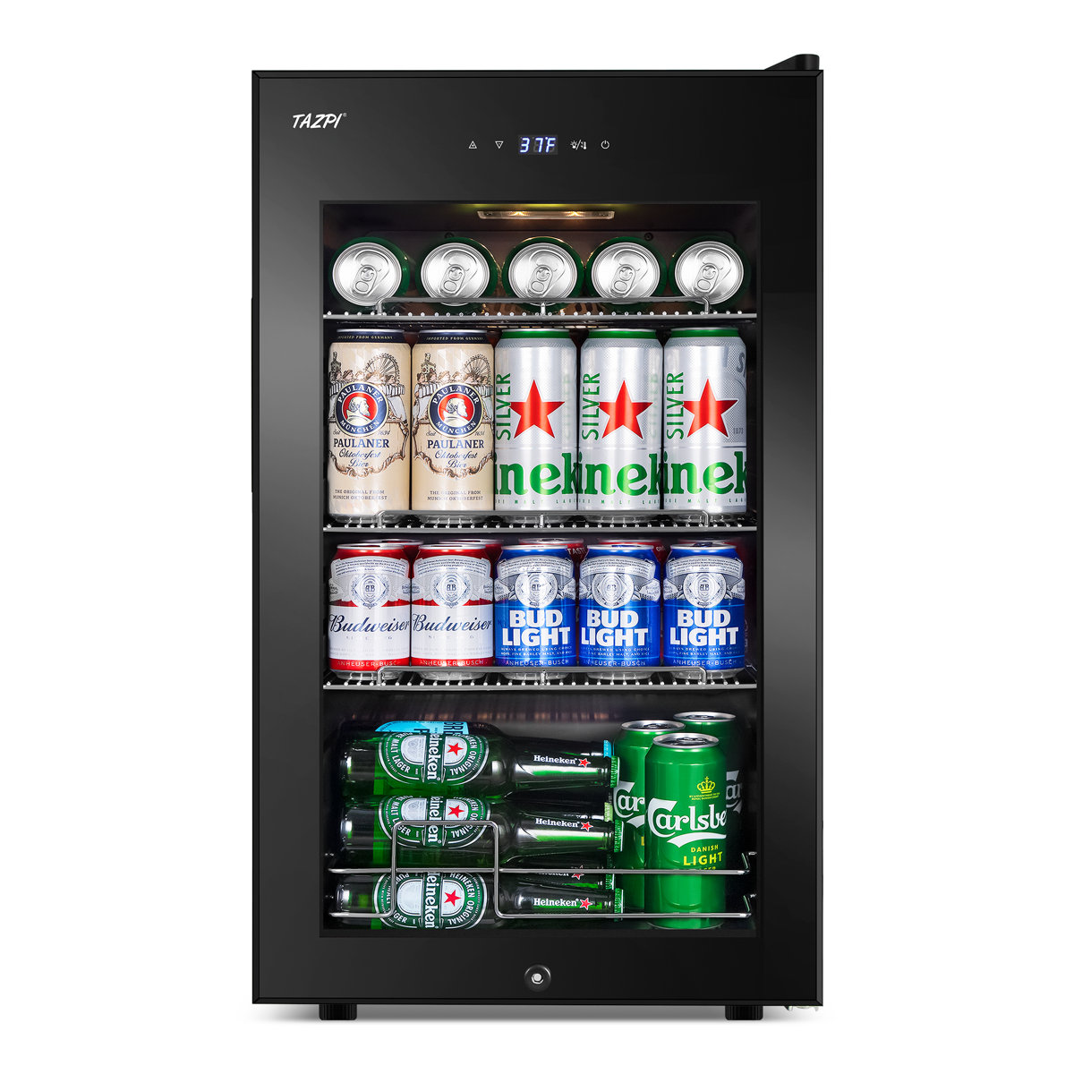 17'' W Freestanding 101 Cans (12 oz.) 2.3 Cubic Feet Beverage Cooler with Glass Door — Tazpi, model TAYL24WF