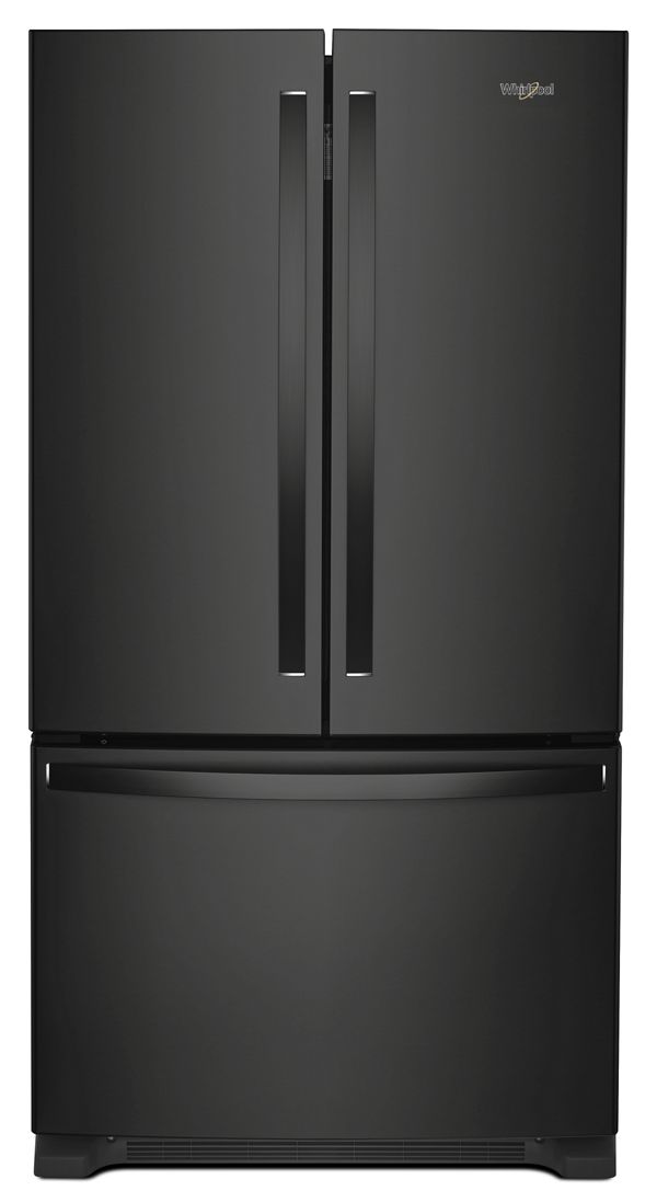 Whirlpool 36 in. Wide French Door Refrigerator with Water Dispenser in Black 25 cu. ft.