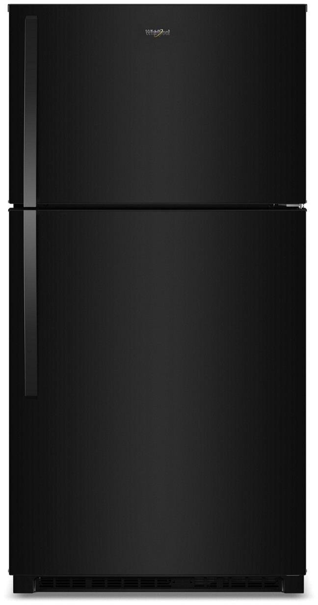 33 in. Wide 21.3 cu. ft. Top-Freezer Refrigerator with Total Coverage Cooling - Black — Whirlpool, model WRTX7421TB