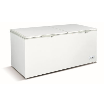 25 Cu.Ft. Double Door Chest Freezer Display Freezer In White With Wheels And Saft Lock | Fridge.com
