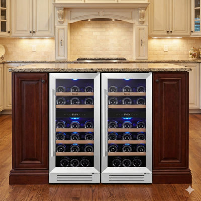 Yeego 30-in W 56 -bottles Duel Zone Wine Cooler Built-in/freestanding | Fridge.com